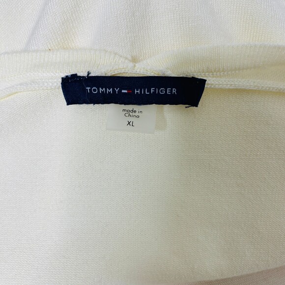 Tommy Hilfiger Ivory Lace Trim Cardigan Sweater Long Sleeve Open Front XL (Flaw) - Picture 6 of 6